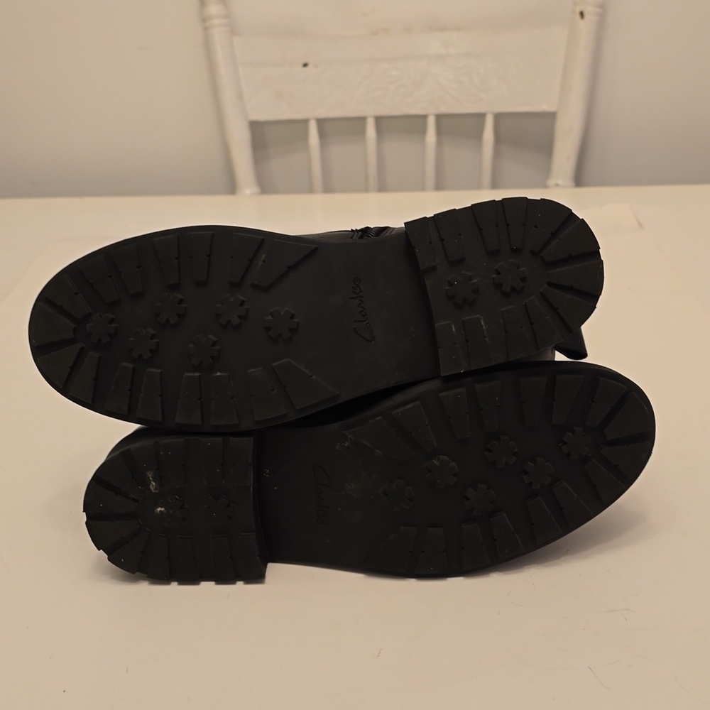 Clarks Women's Orinico Style Lace Up Zipper Black Leather Boots Size 10 M - Picture 14 of 17